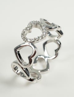 Tiffany & Co. 18 Karat White Gold Diamond Heart Ring