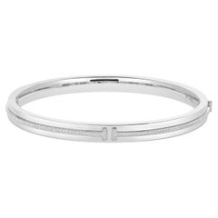 Tiffany & Co. 18 Karat White Gold Diamond T Hinged Bangle Bracelet