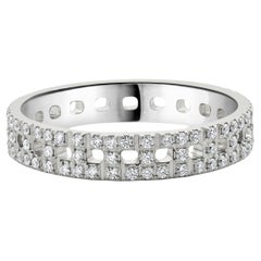 Tiffany & Co. 18 Karat White Gold Diamond T True Ring