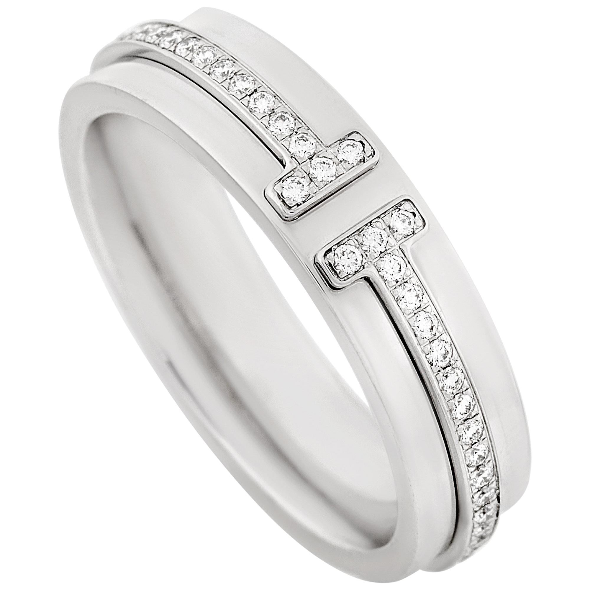 Tiffany and Co. White Gold Diamond Infinity Ring at 1stDibs tiffany