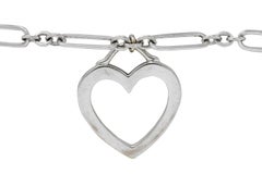Gliederarmband aus 18 Karat Weißgold von Tiffany & Co. mit Herzanhänger