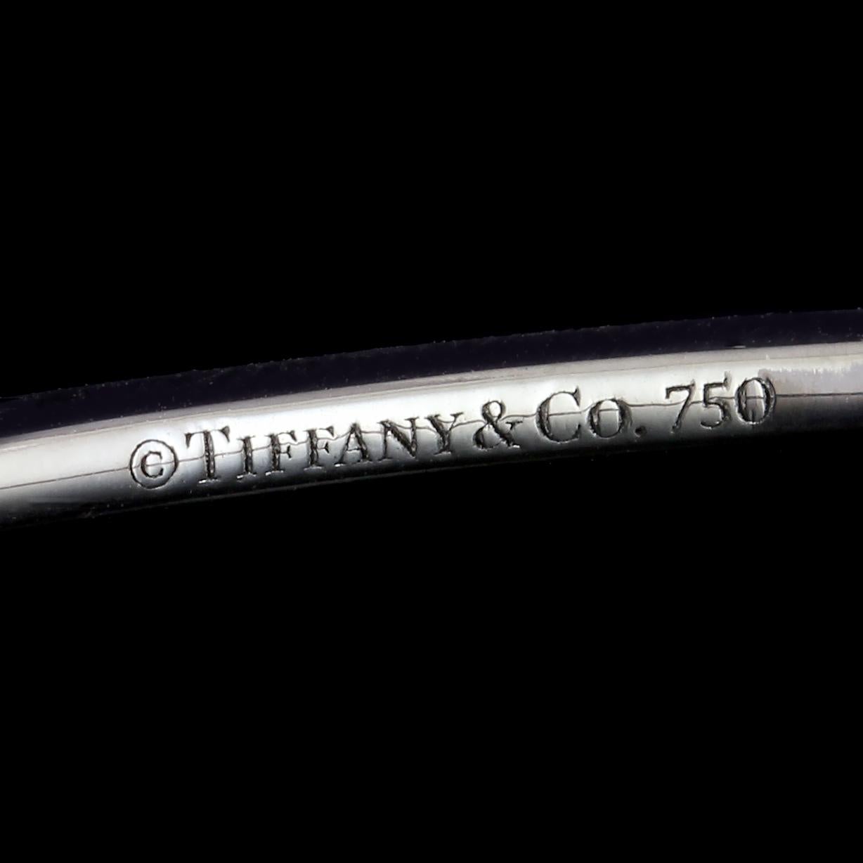 Round Cut Tiffany & Co. 18 Karat White Gold Metro Diamond Bangle