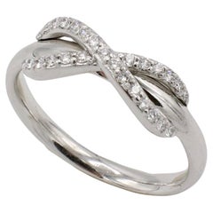 Tiffany & Co. 18 Karat White Gold Natural Diamond Infinity Band Ring 