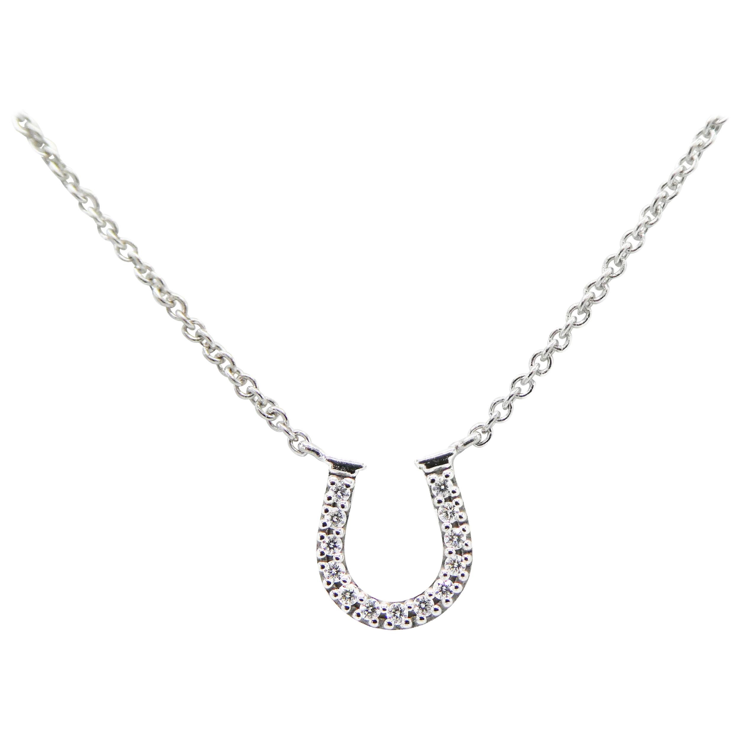 Amazon.com: 925 Sterling Silver Lucky Horseshoe Pendant Necklace, 16