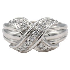 Tiffany & Co. 18 Karat Weißgold Signatur "X" Diamantring