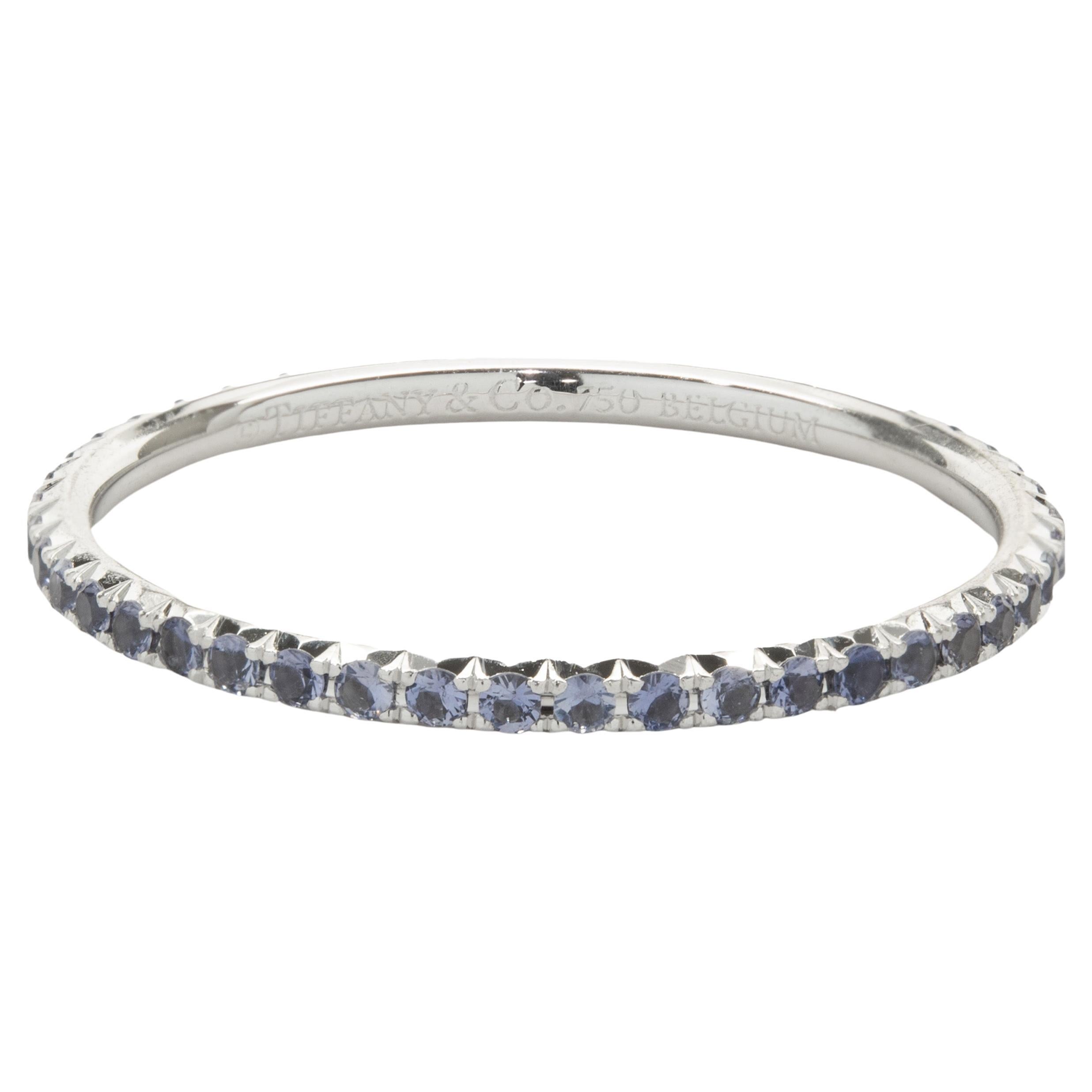 Tiffany & Co. 18 Karat White Gold Solest Sapphire Eternity Band