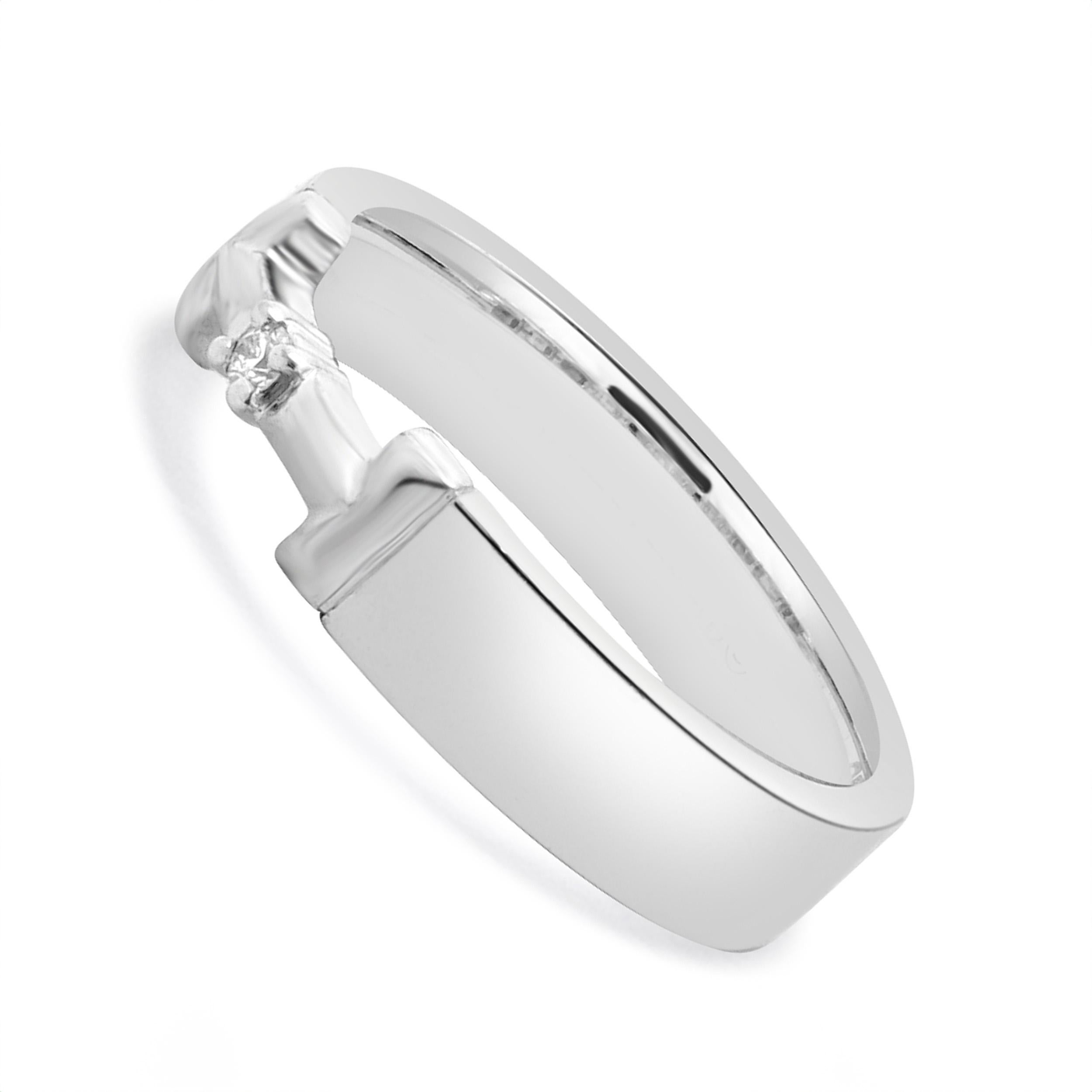 Taglio rotondo Anello A. Link Link & Co. in oro bianco 18 carati con diamante True in vendita