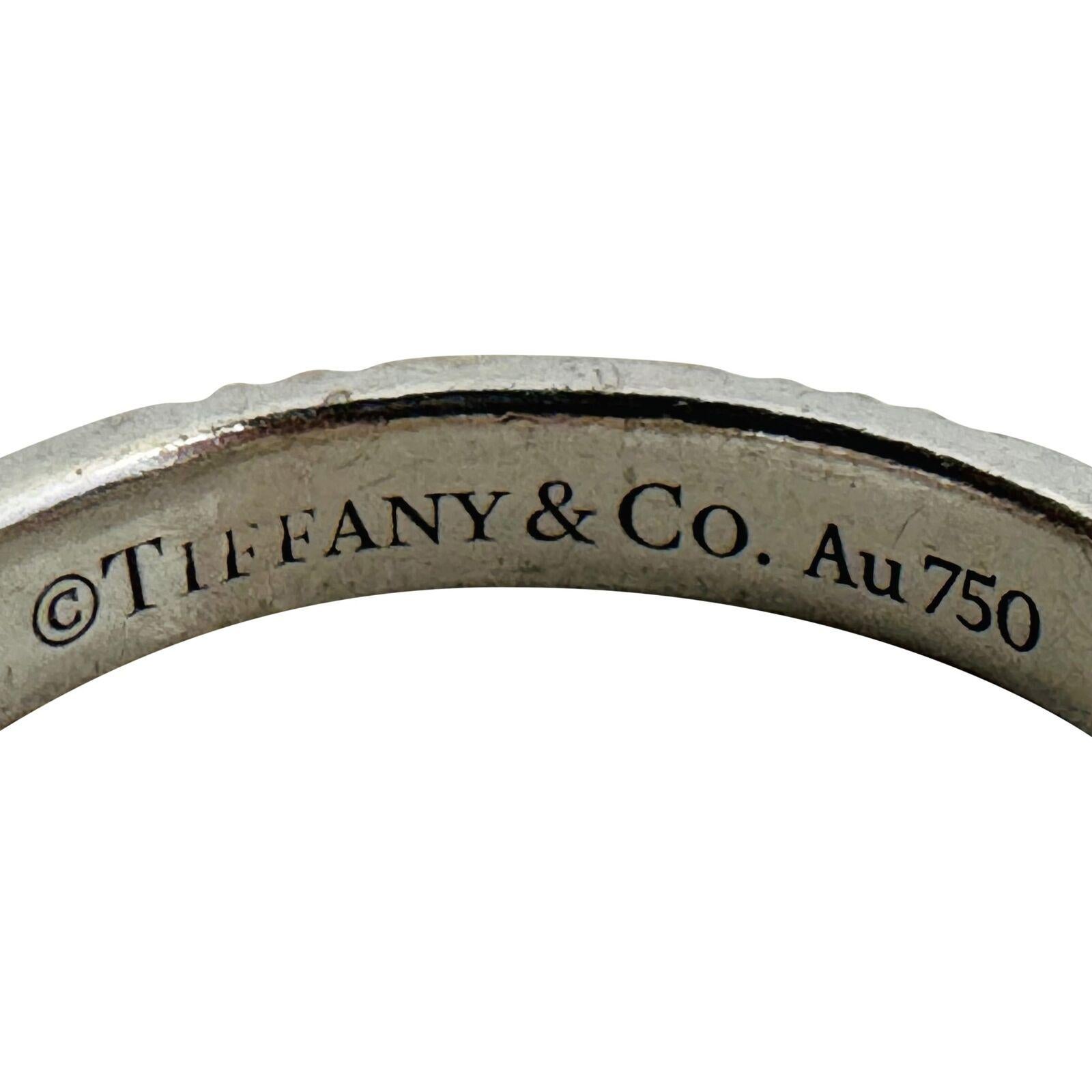 Women's Tiffany & Co. 18 Karat White Gold Vintage Ladies Atlas Band Ring  For Sale
