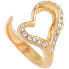 Tiffany & Co. 18 Karat Yellow Gold 0.20 Carat Diamond Heart Ring