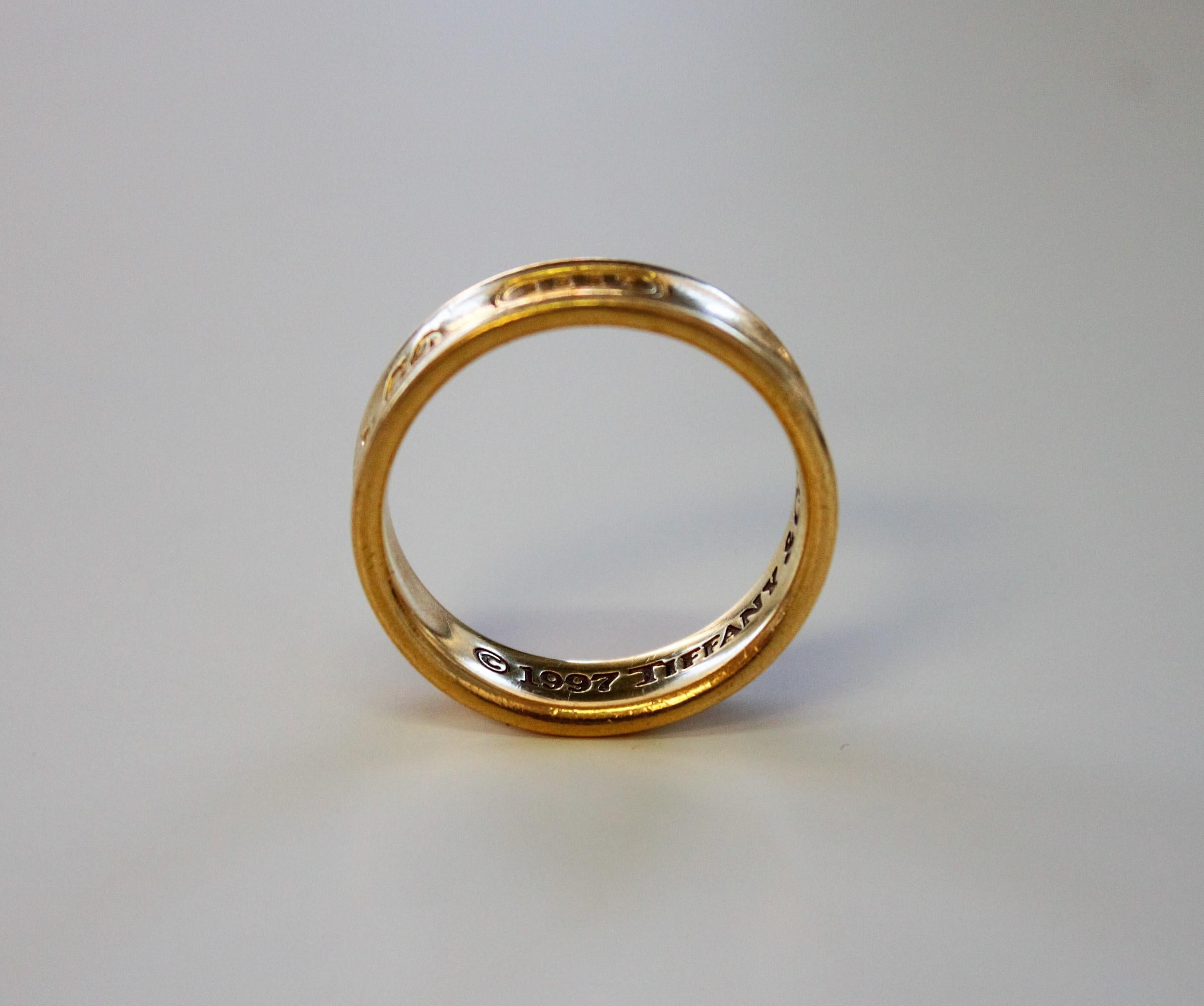 Tiffany & Co. 18 Karat Yellow Gold 1837 Band Ring In Fair Condition In Atlanta, GA
