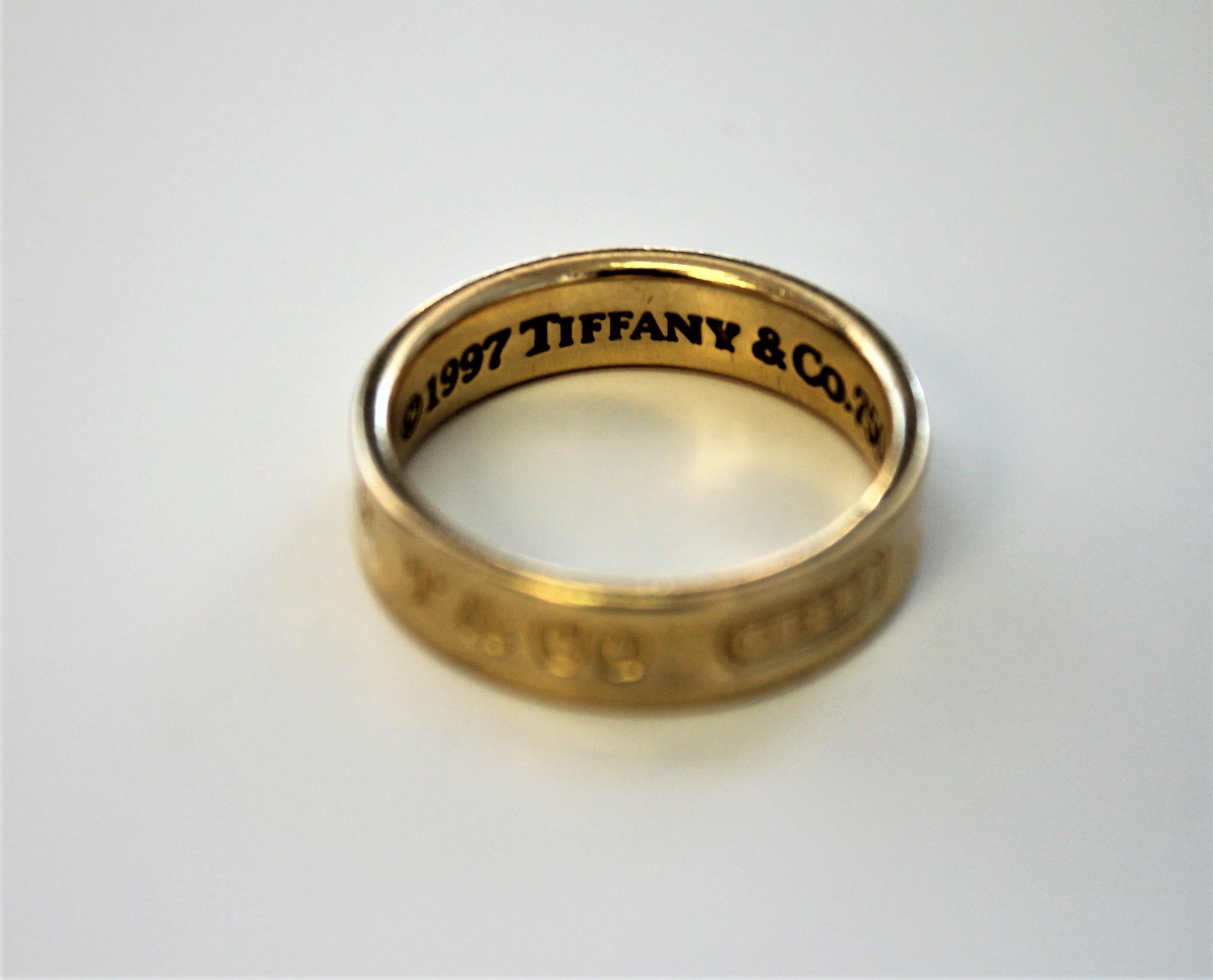 Men's Tiffany & Co. 18 Karat Yellow Gold 1837 Band Ring