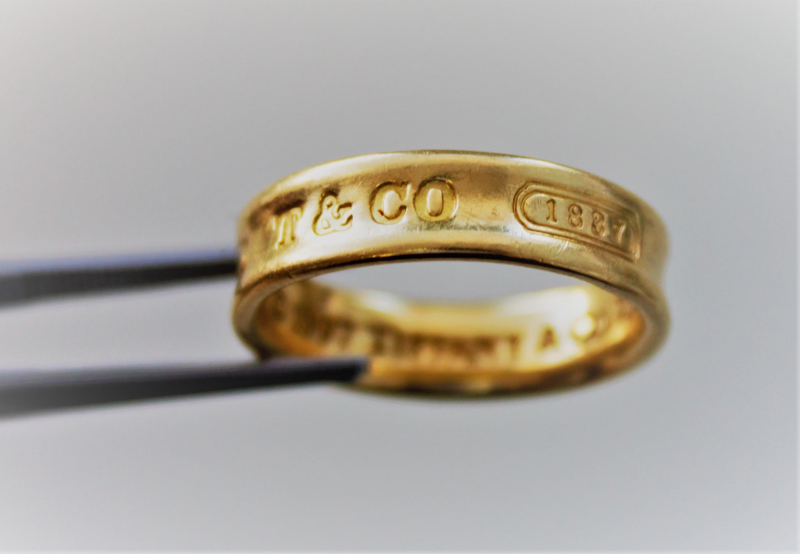 Tiffany & Co. 18 Karat Yellow Gold 1837 Band Ring 1