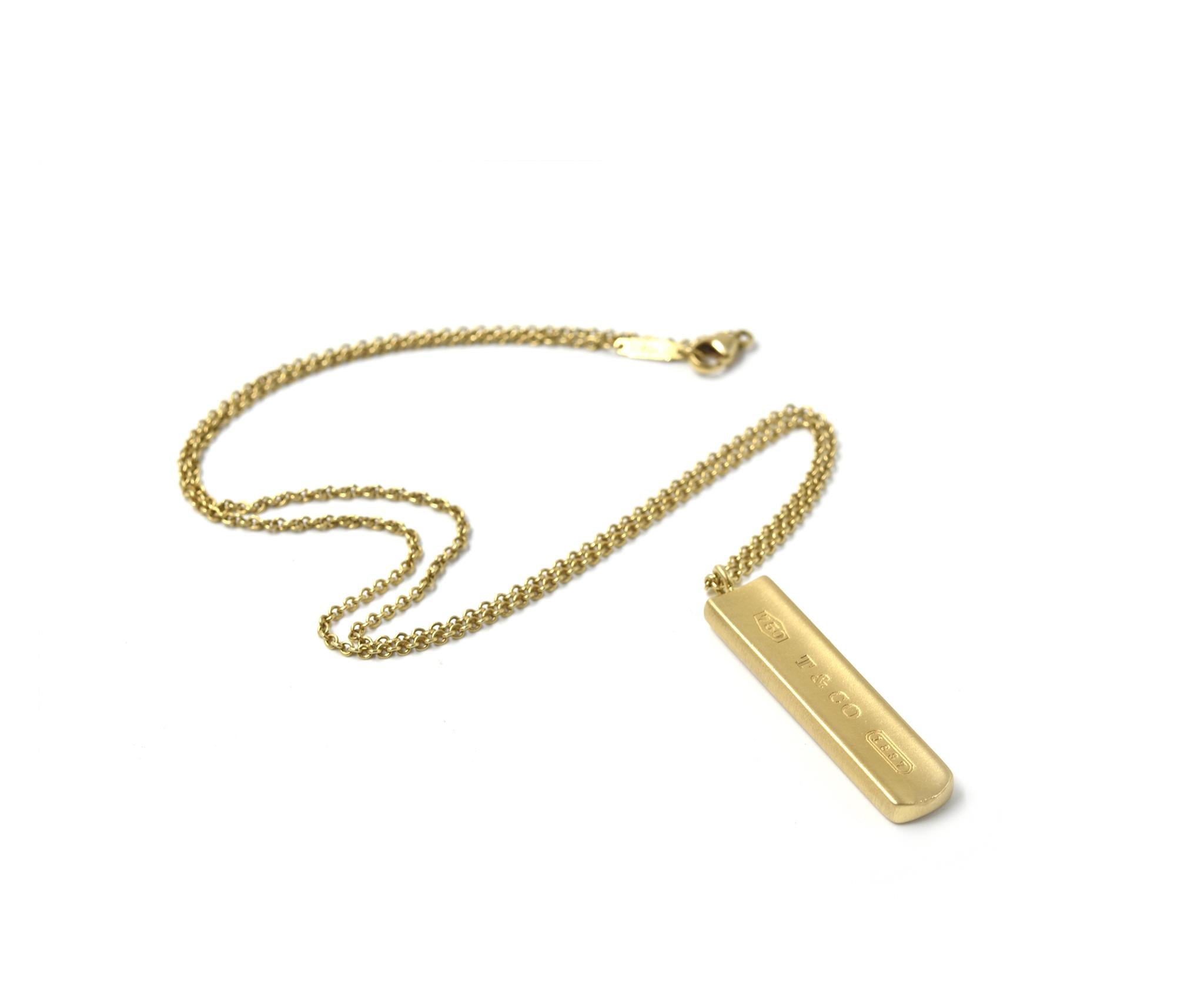 tiffany gold bar necklace