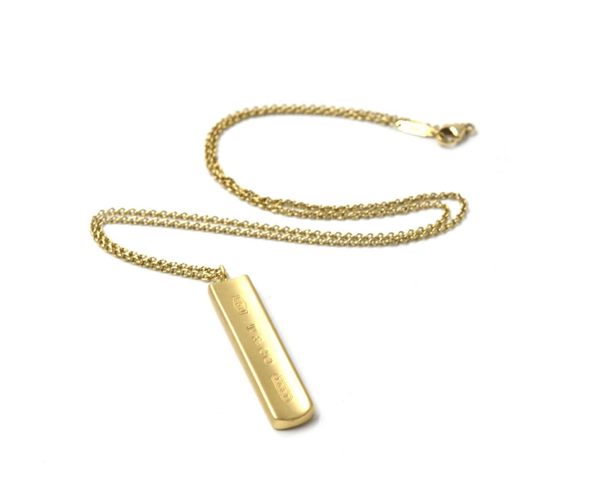 gold bar necklace tiffany