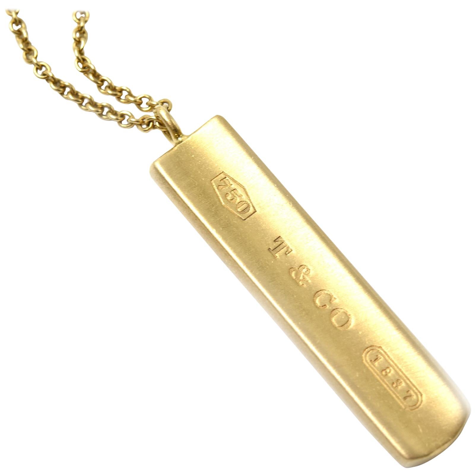 Tiffany and Co. 18 Karat Yellow Gold “1837” Bar Necklace at 1stDibs   tiffany bar necklace gold, tiffany gold bar necklace, tiffany and co gold  necklace