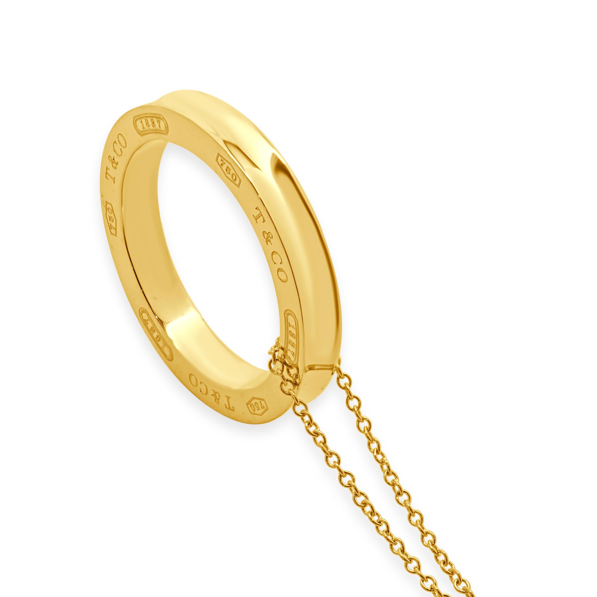 Tiffany & Co. 18 Karat Yellow Gold 1837 Collection Necklace In Excellent Condition In Scottsdale, AZ