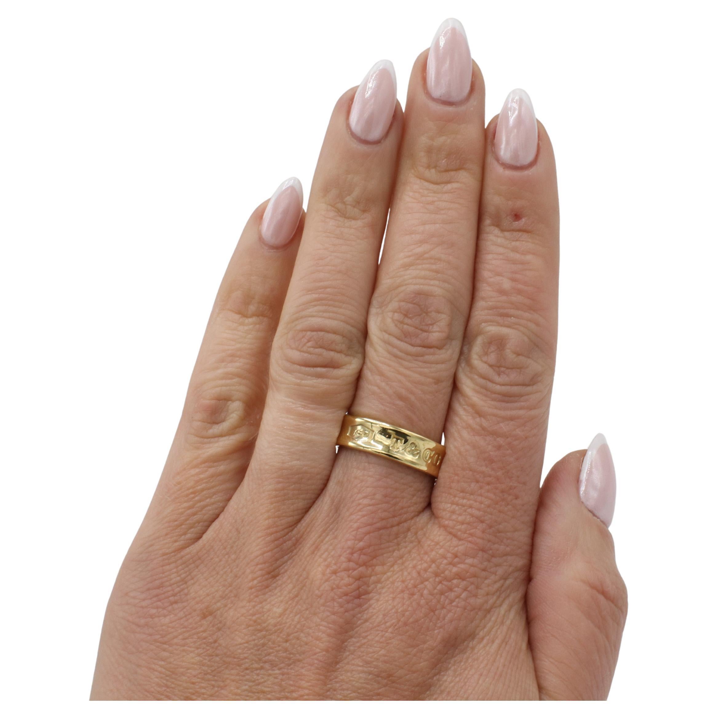 Tiffany & Co. 18 Karat Gelbgold 1837 Signature Band Ehering 1997 für Damen oder Herren im Angebot