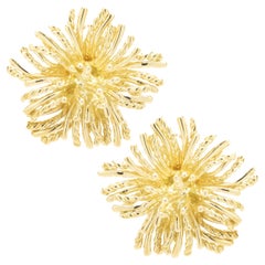 Tiffany 
Co. 18 Karat Yellow Gold 3D Flower Stud Earrings