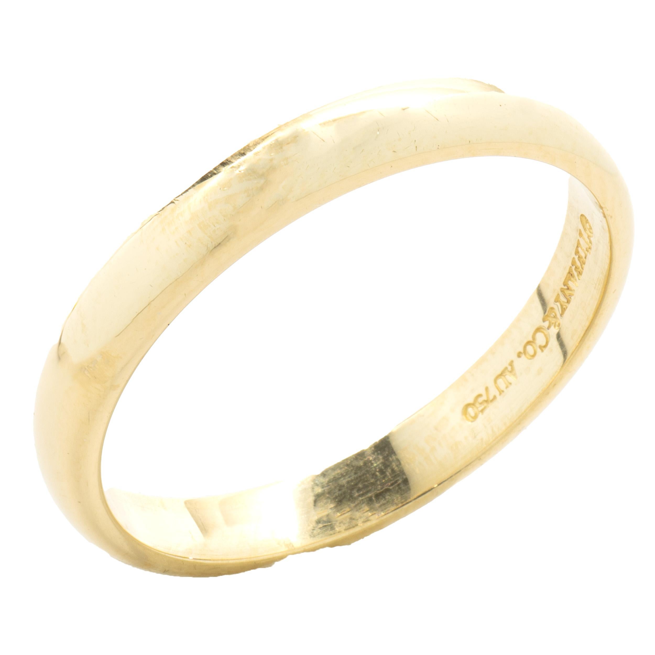 Tiffany & Co. 18 Karat Yellow Gold 3MM Band  In Excellent Condition For Sale In Scottsdale, AZ