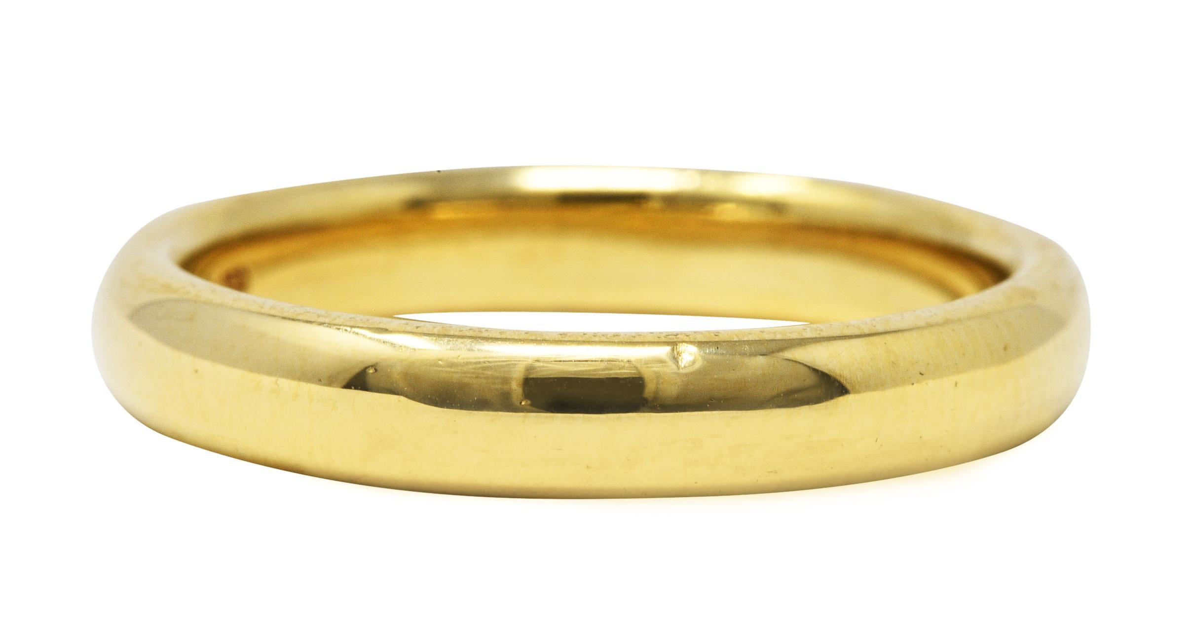 Tiffany & Co. 18 Karat Yellow Gold Unisex Wedding Band Ring In Excellent Condition In Philadelphia, PA