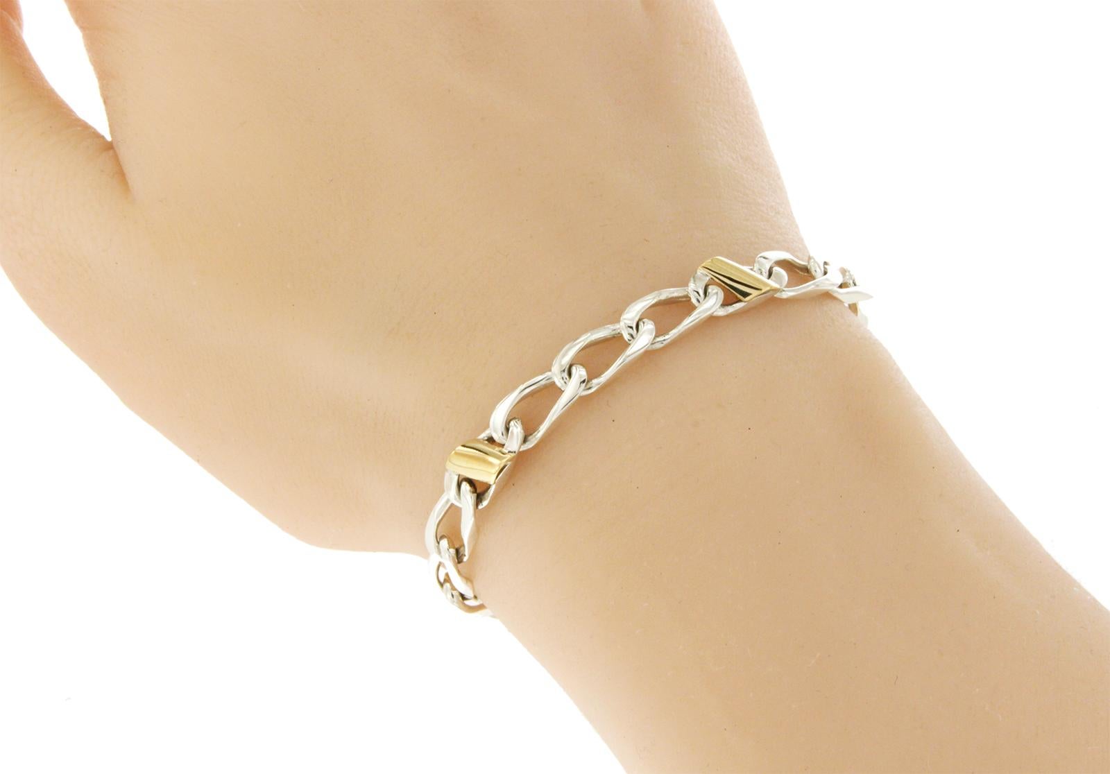 figaro link bracelet silver