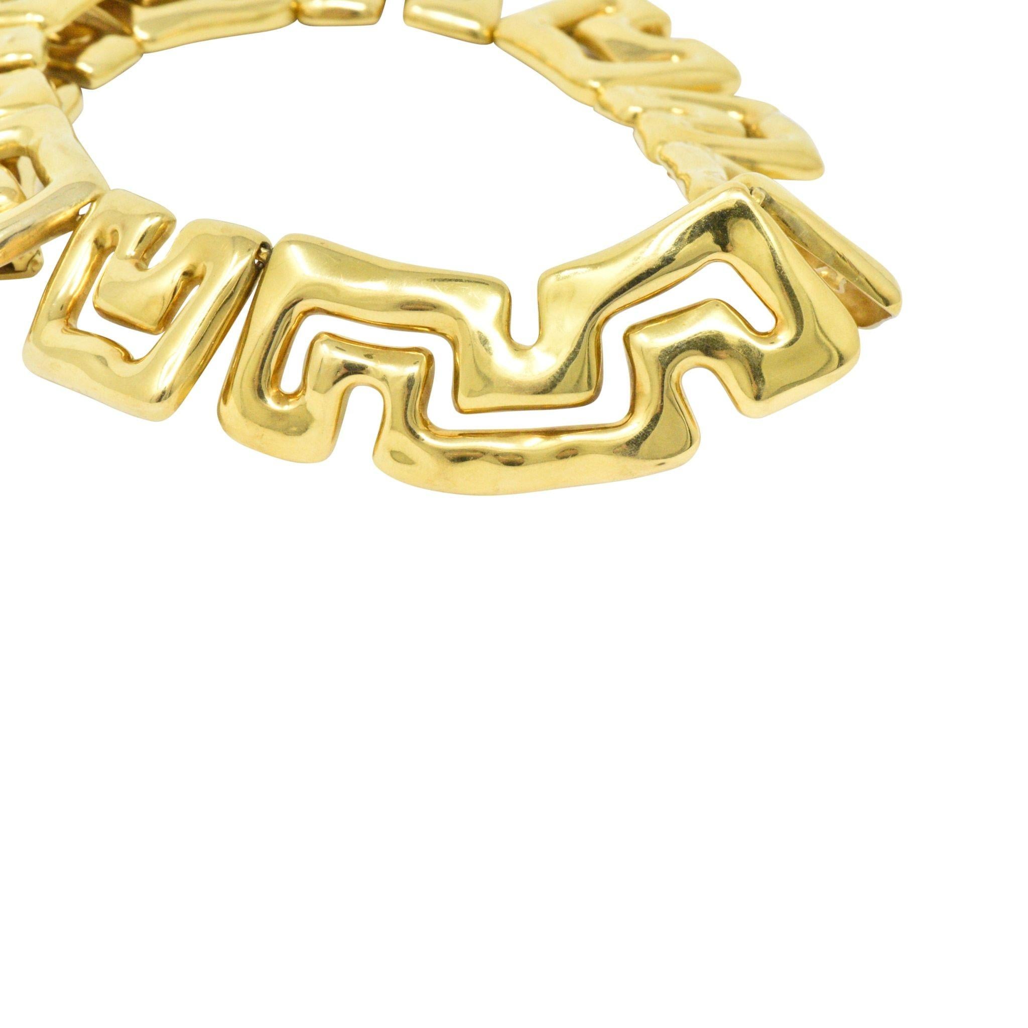 Women's or Men's Tiffany & Co. 18 Karat Gold Geometric Linked Collar Necklace