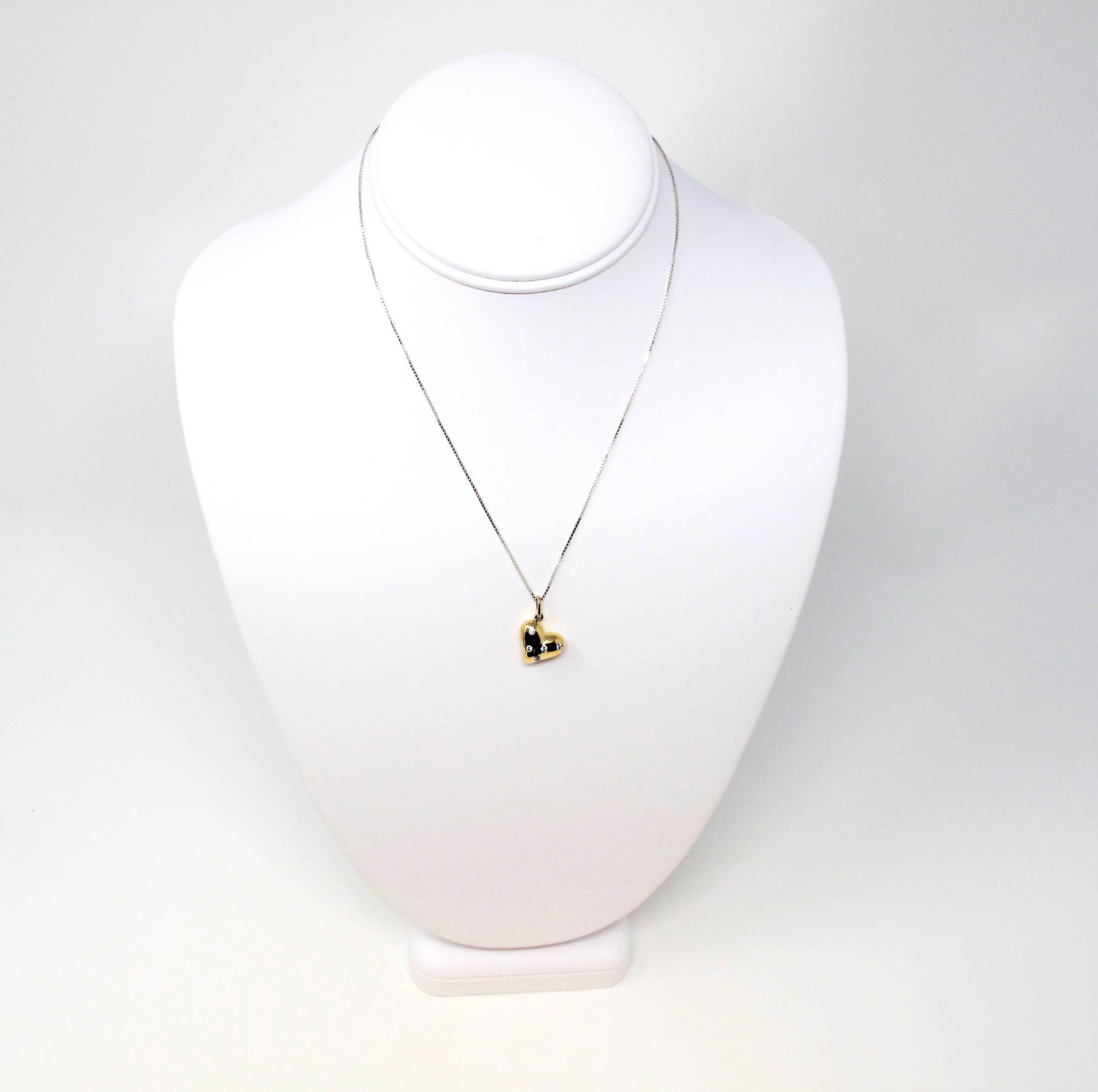 Women's Tiffany & Co. 18 Karat Yellow Gold and Diamond Etoile Heart Shaped Pendant Charm