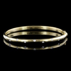 Tiffany & Co. 18 Karat Yellow Gold and Platinum Diamond Etoile Bangle