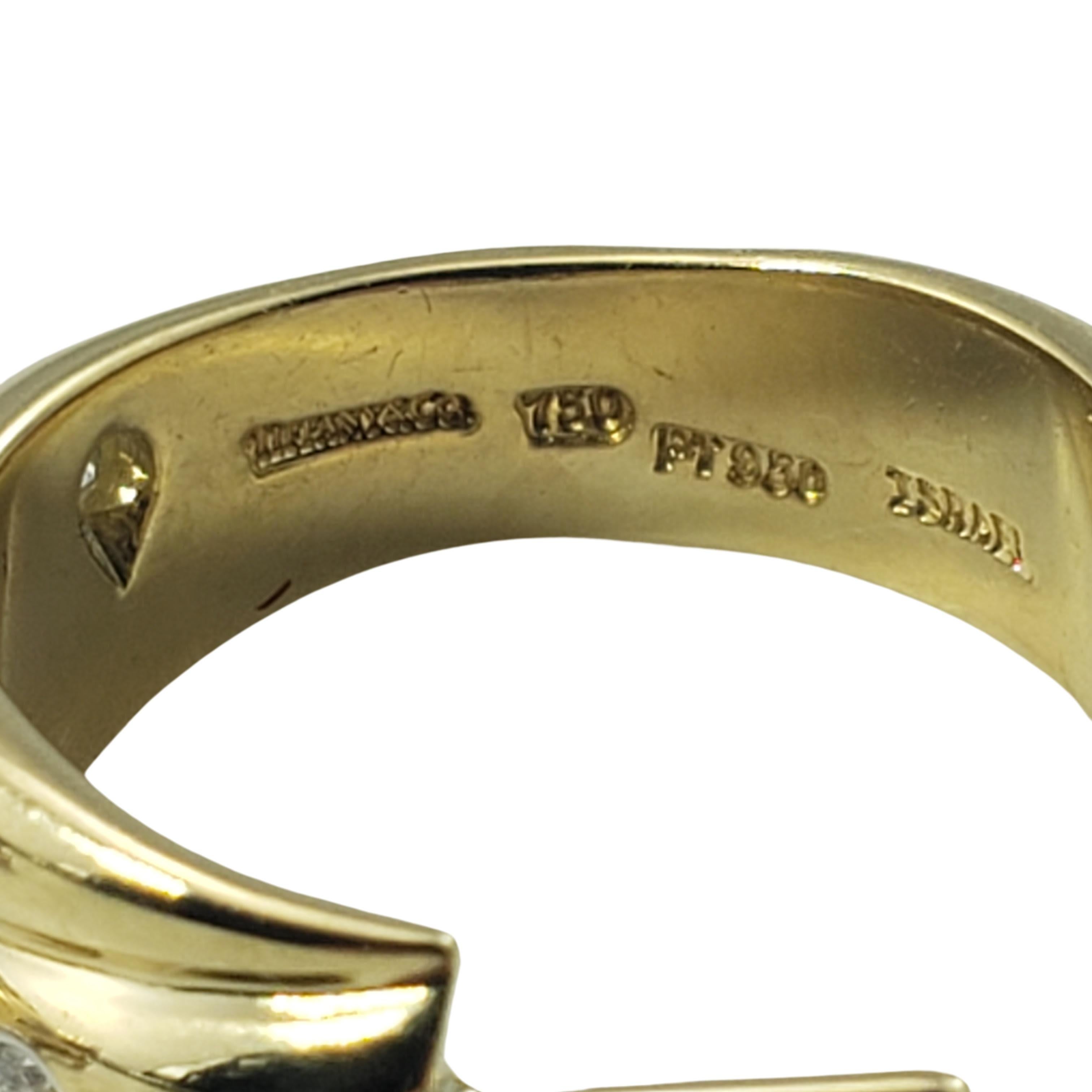 Women's Tiffany & Co. 18 Karat Yellow Gold and Platinum Etoile Hoop Earrings