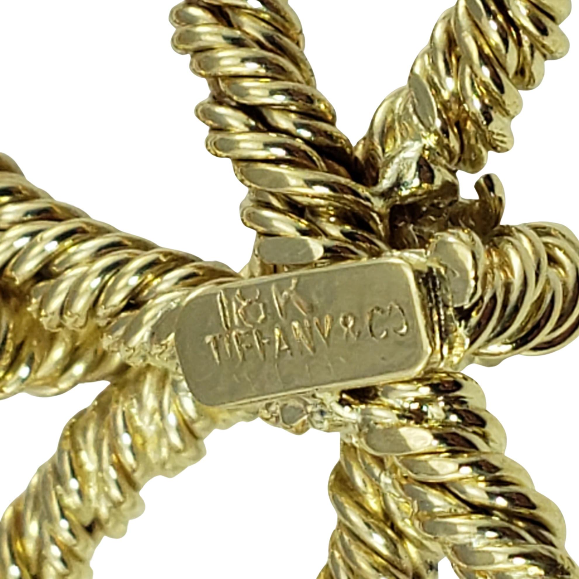 Tiffany & Co 18 Karat Yellow Gold and Ruby Bow Brooch/Pin 1
