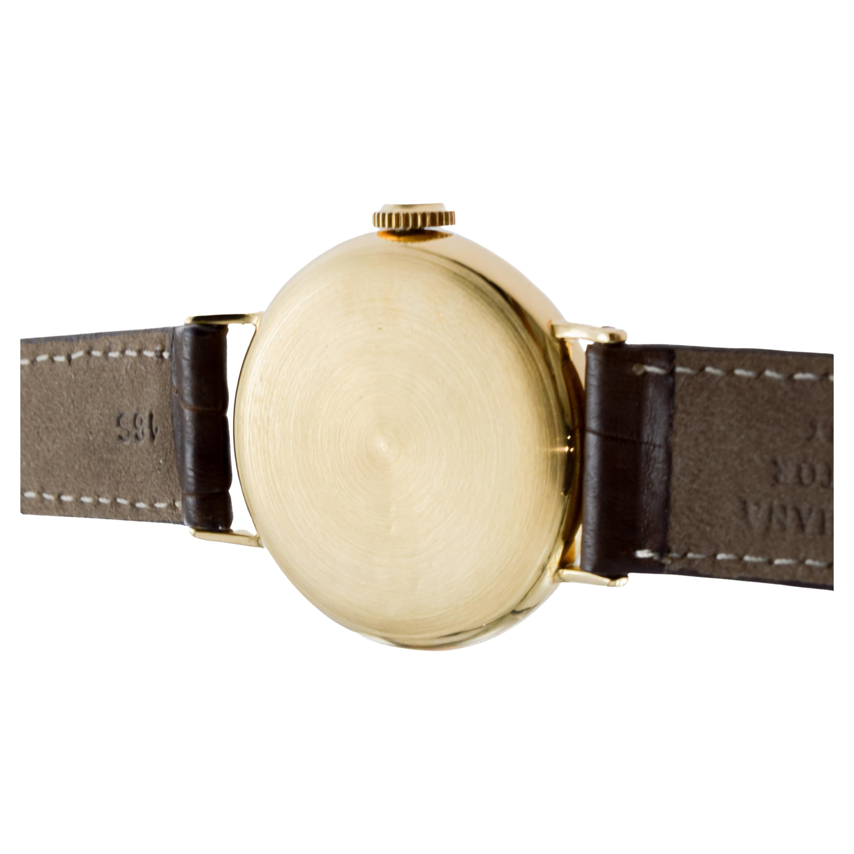 Tiffany & Co. 18 Karat Yellow Gold Art Deco Watch by I.W.C., circa 1920s For Sale 7
