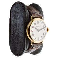 Tiffany & Co. 18 Karat Yellow Gold Art Deco Watch by I.W.C., circa 1920s