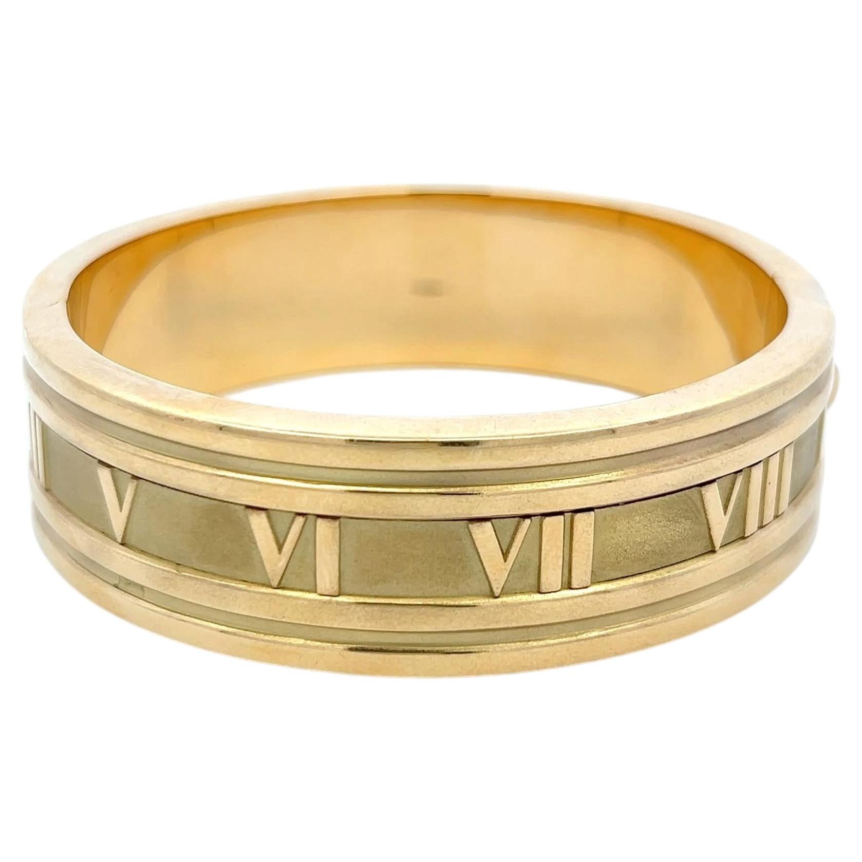 Tiffany & Co 18 Karat Yellow Gold Atlas Bangle Bracelet Size 6.75