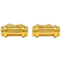 Tiffany & Co. 18 Karat Yellow Gold Atlas Cufflinks, circa 1990s