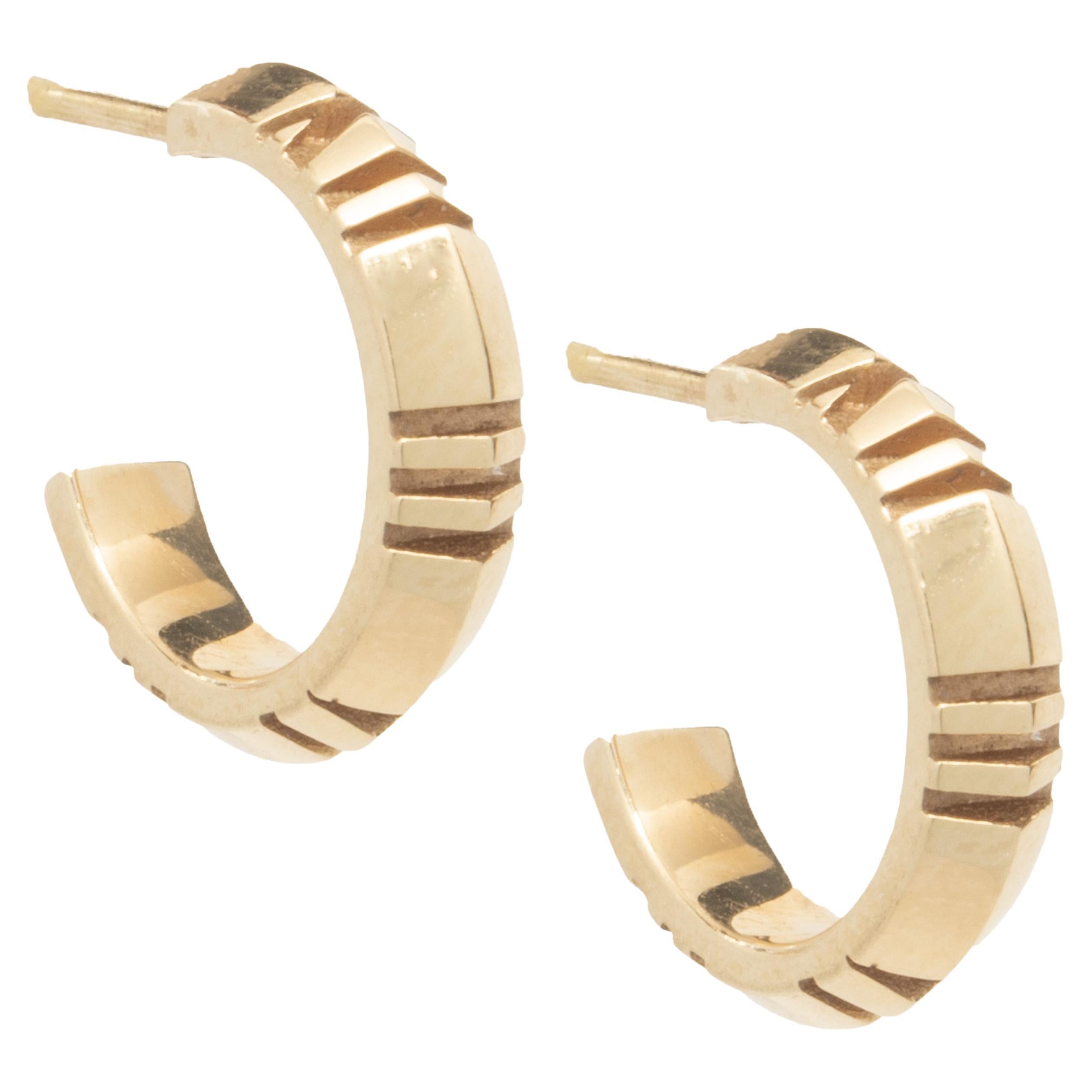 Tiffany and Co. 18 Karat Yellow Gold Atlas Hoop Earrings For Sale at ...