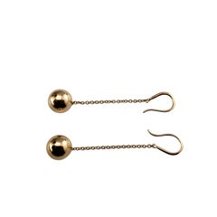 Tiffany & Co. 18 Karat Yellow Gold Ball Hook Dangle Earrings