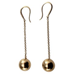 Tiffany & Co. 18 Karat Yellow Gold Ball Hook Dangle Earrings