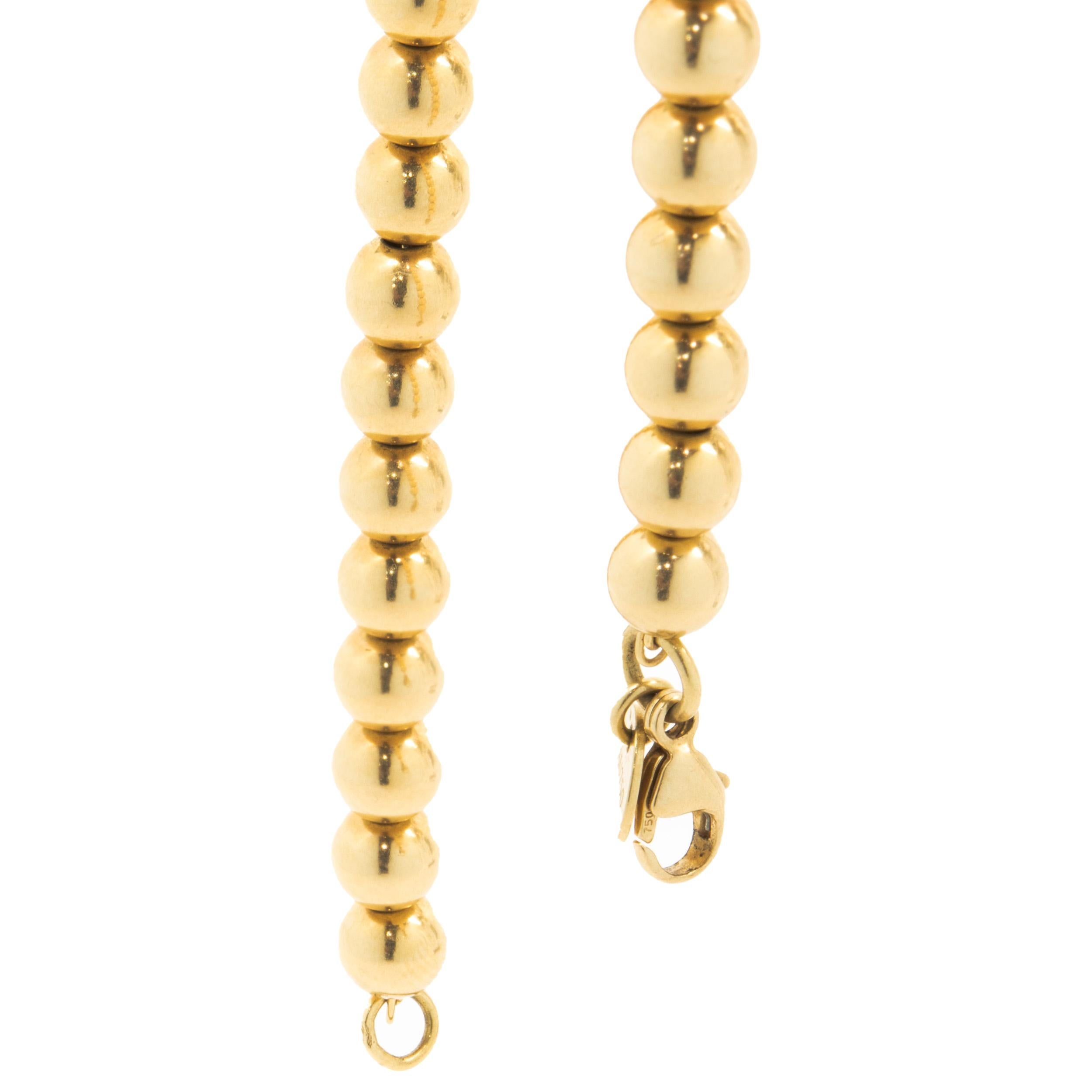 Tiffany & Co. 18 Karat Gelbgold Perlenarmband für Damen oder Herren