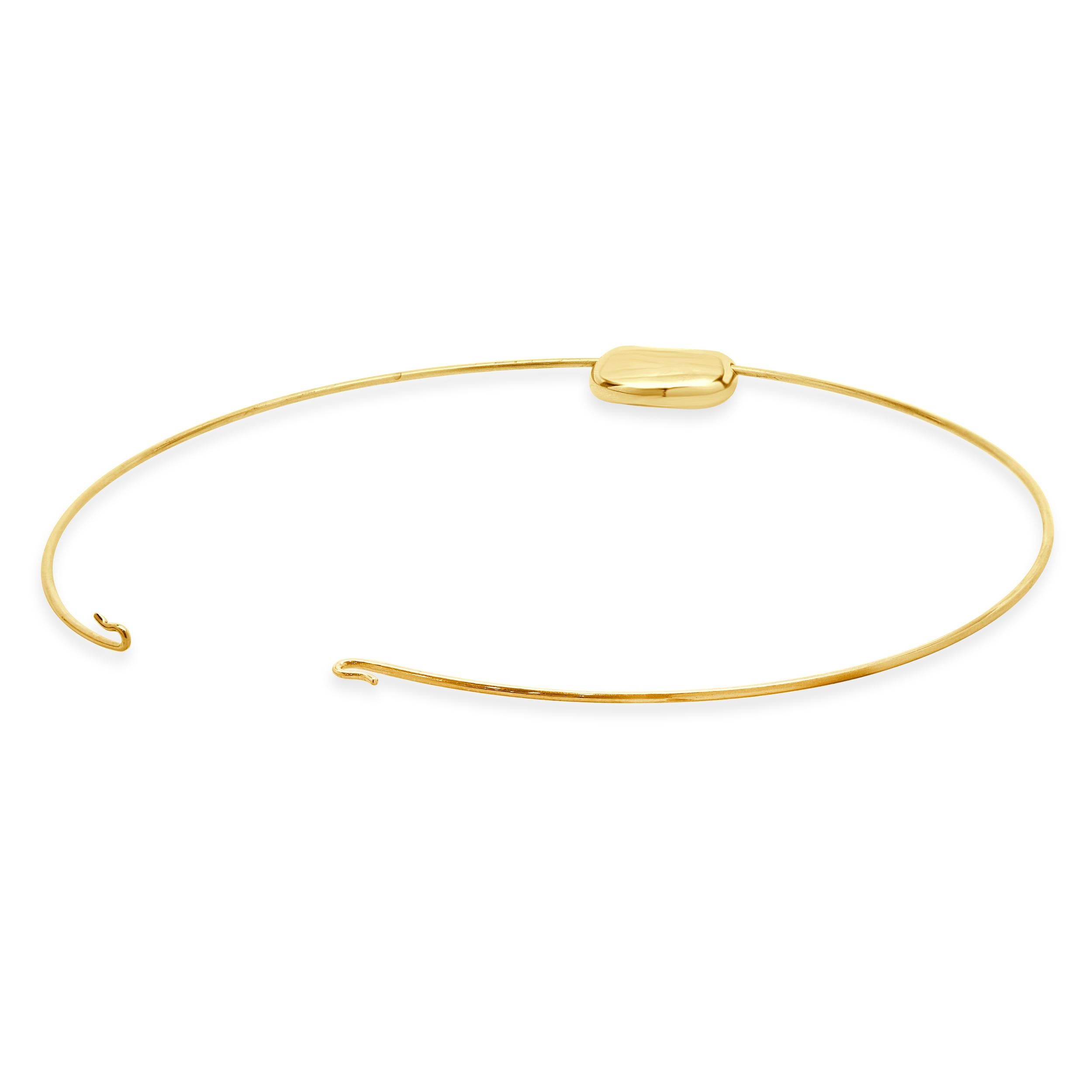 Tiffany & Co. 18 Karat Yellow Gold Bean Wire Wrap Necklace In Excellent Condition In Scottsdale, AZ