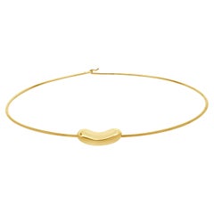 Tiffany & Co. 18 Karat Yellow Gold Bean Wire Wrap Necklace