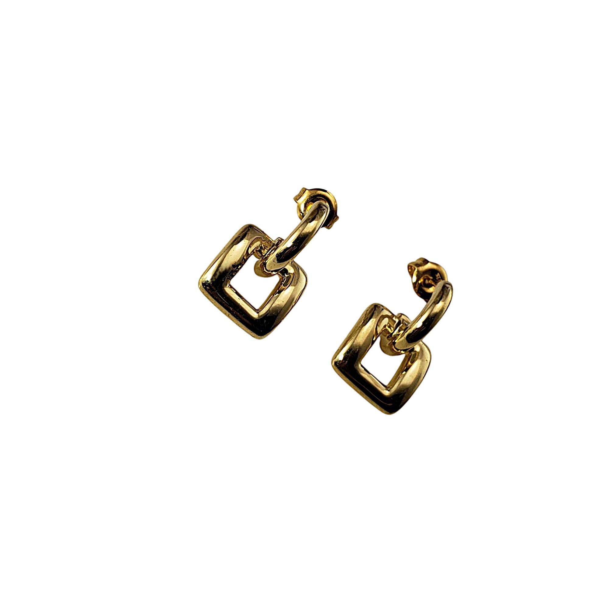 Contemporain Tiffany & Co. Pendants d'oreilles carrés en or jaune 18 carats et biscayne #21535 en vente