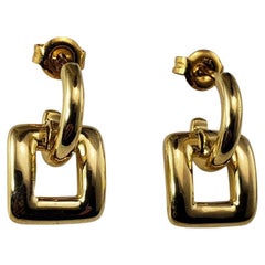 Tiffany & Co. 18 Karat Gelbgold Biscayne Quadratische Tropfenohrringe #21535