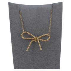 Tiffany & Co. 18 Karat Yellow Gold Bow Necklace