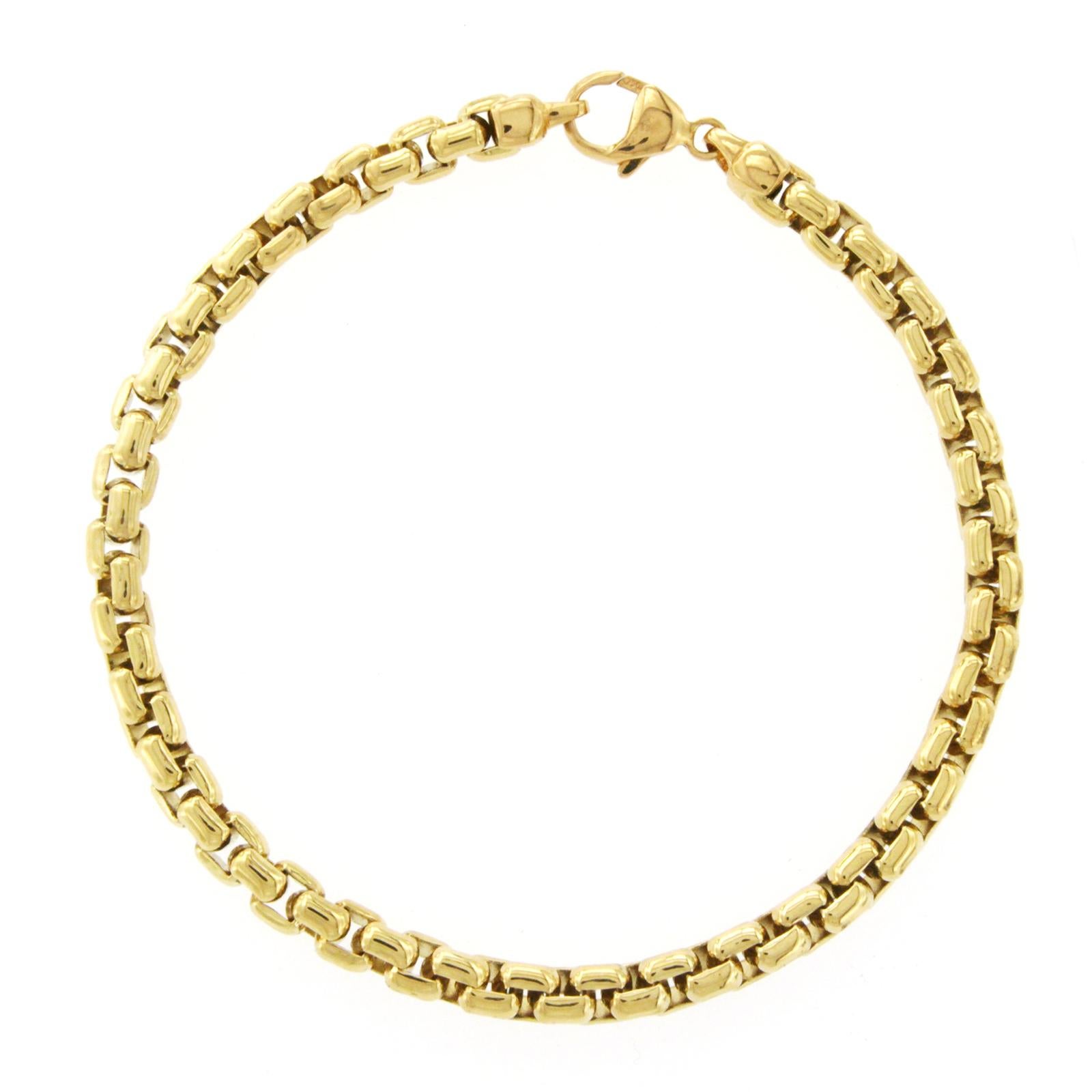 Tiffany and Co. 18 Karat Yellow Gold Box Link Bracelet For Sale at 1stDibs box link bracelet