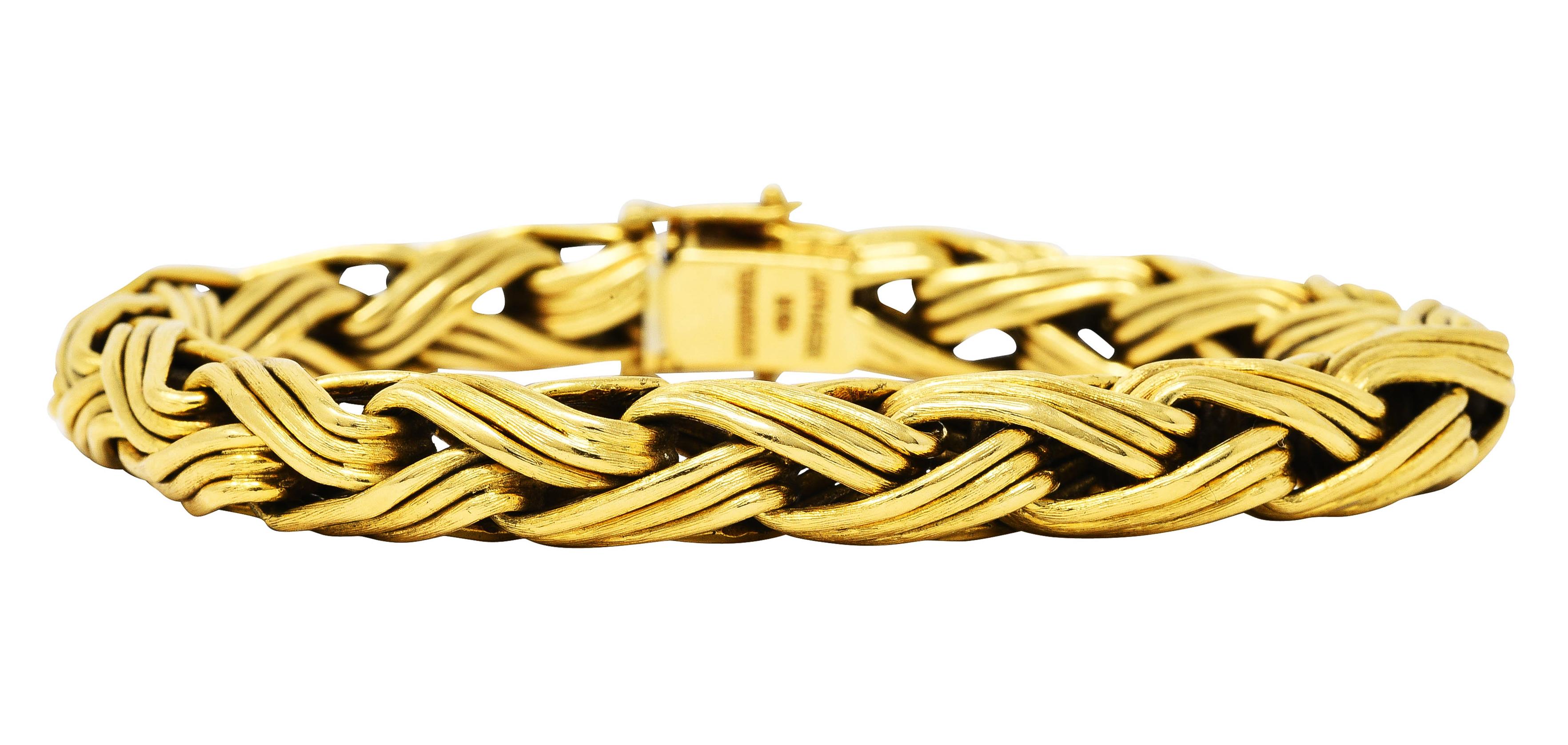 Contemporary Tiffany & Co. 18 Karat Yellow Gold Braided Wheat Link Bracelet