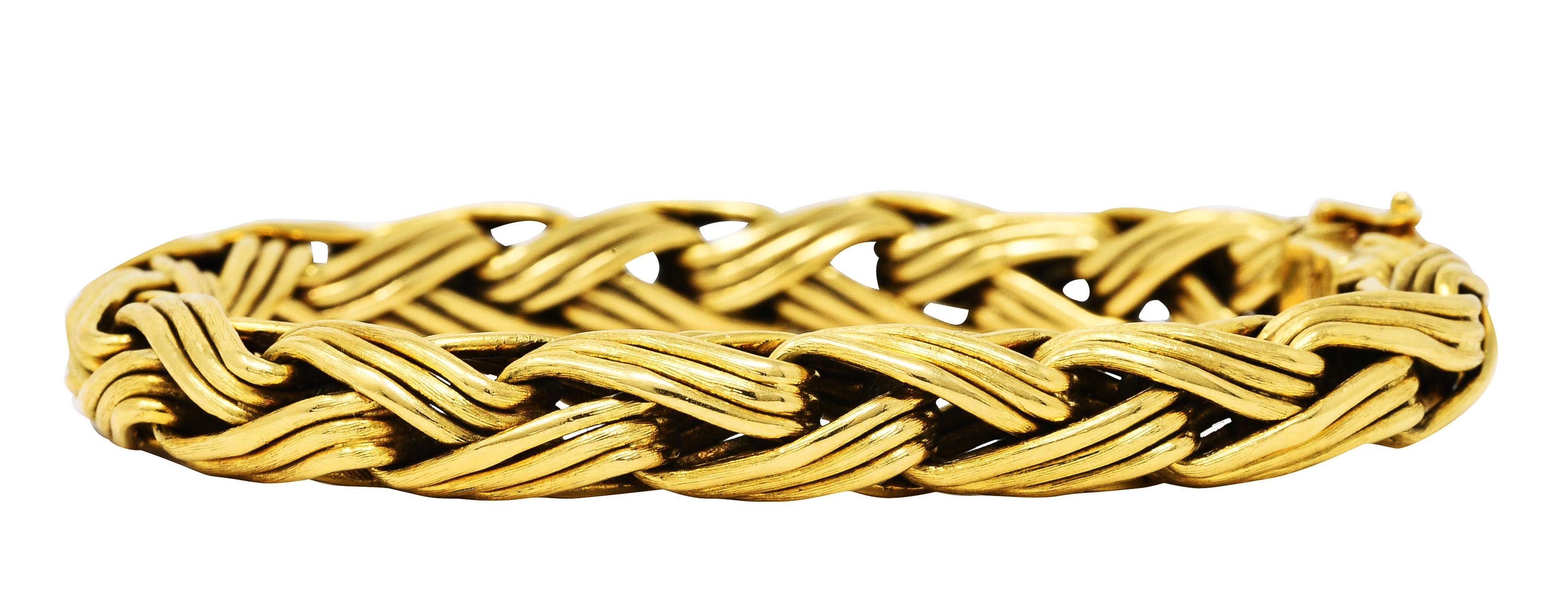 Tiffany & Co. 18 Karat Yellow Gold Braided Wheat Link Bracelet 1