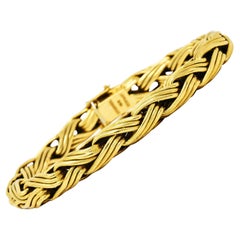 Tiffany & Co. 18 Karat Yellow Gold Braided Wheat Link Bracelet