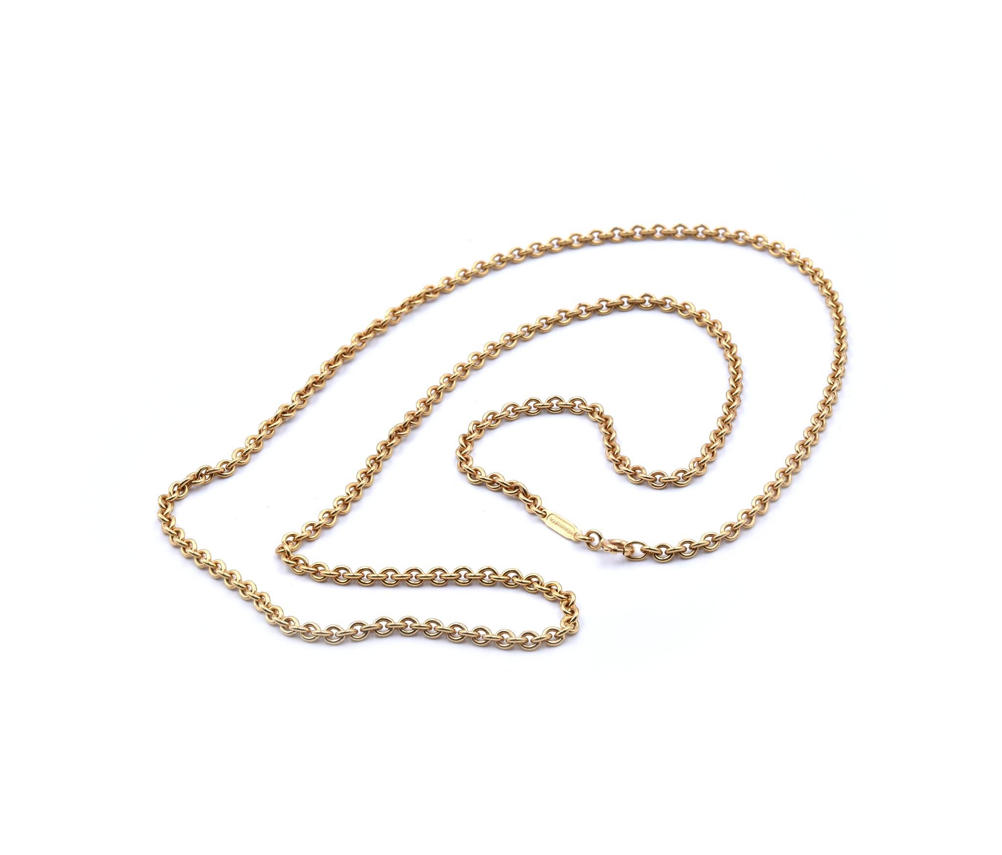 Tiffany & Co. 18 Karat Yellow Gold Cable Chain In Excellent Condition In Scottsdale, AZ