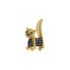 Tiffany & Co. 18 Karat Yellow Gold Cat Brooch
