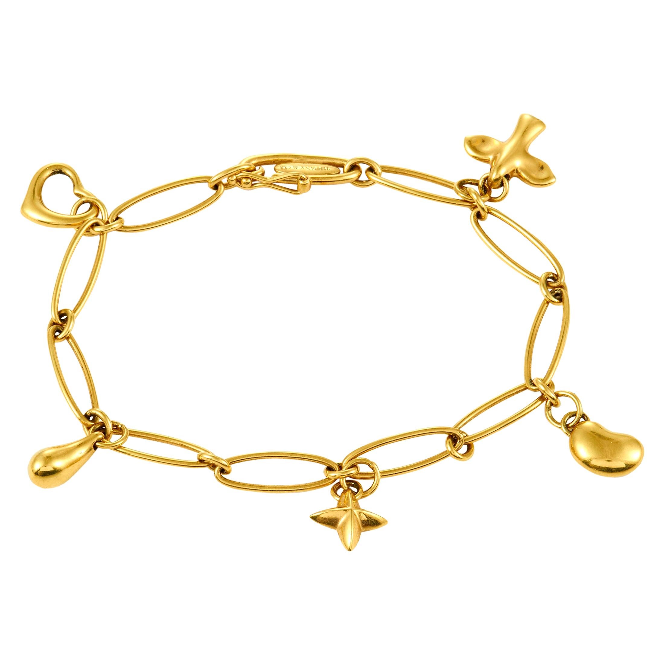 Tiffany & Co. 18 Karat Yellow Gold Charm Bracelet